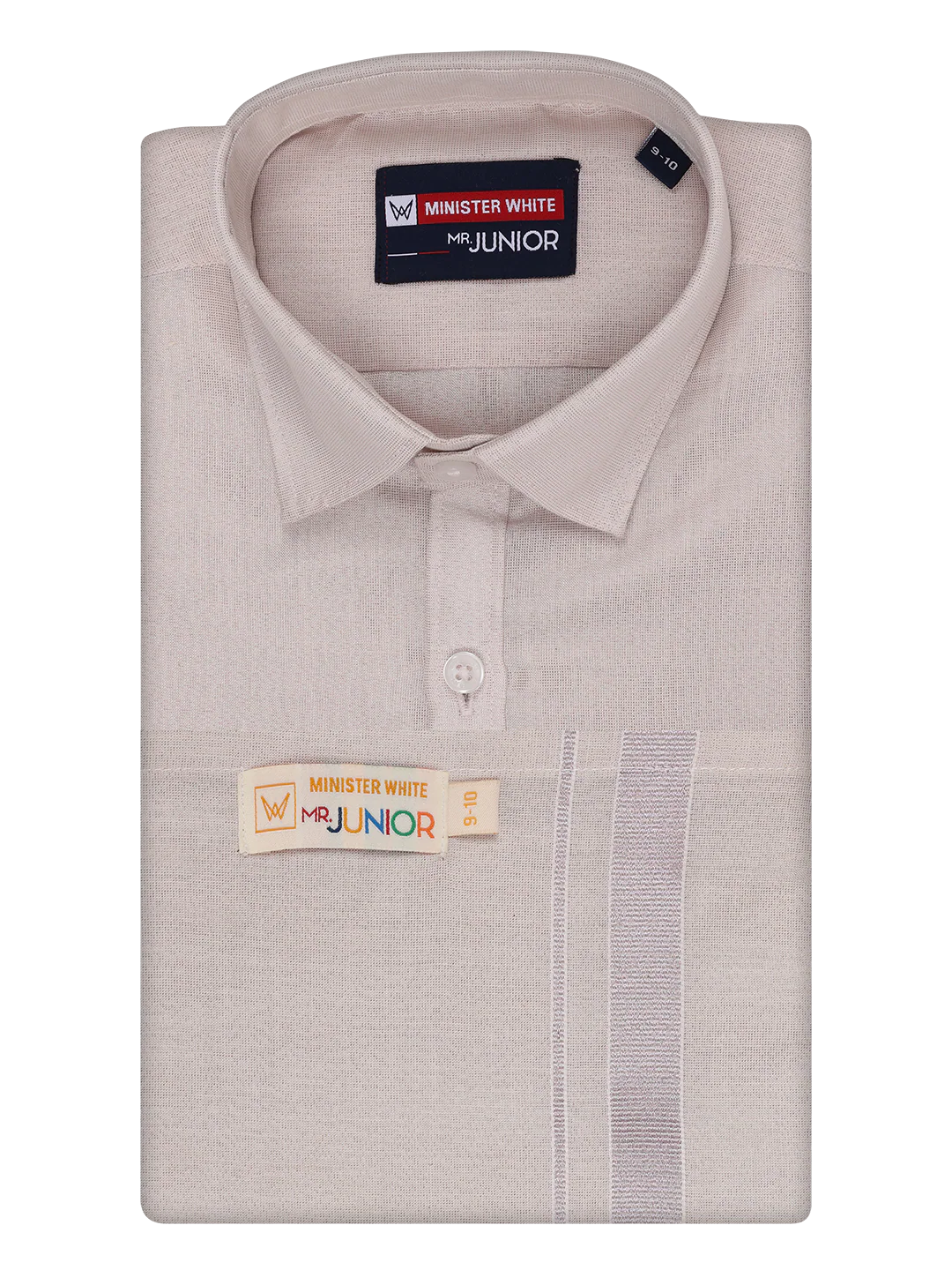 Boys Tissue Light Rose Colour Shirt with Dhoti Combo Ambitious Boy - Image 4