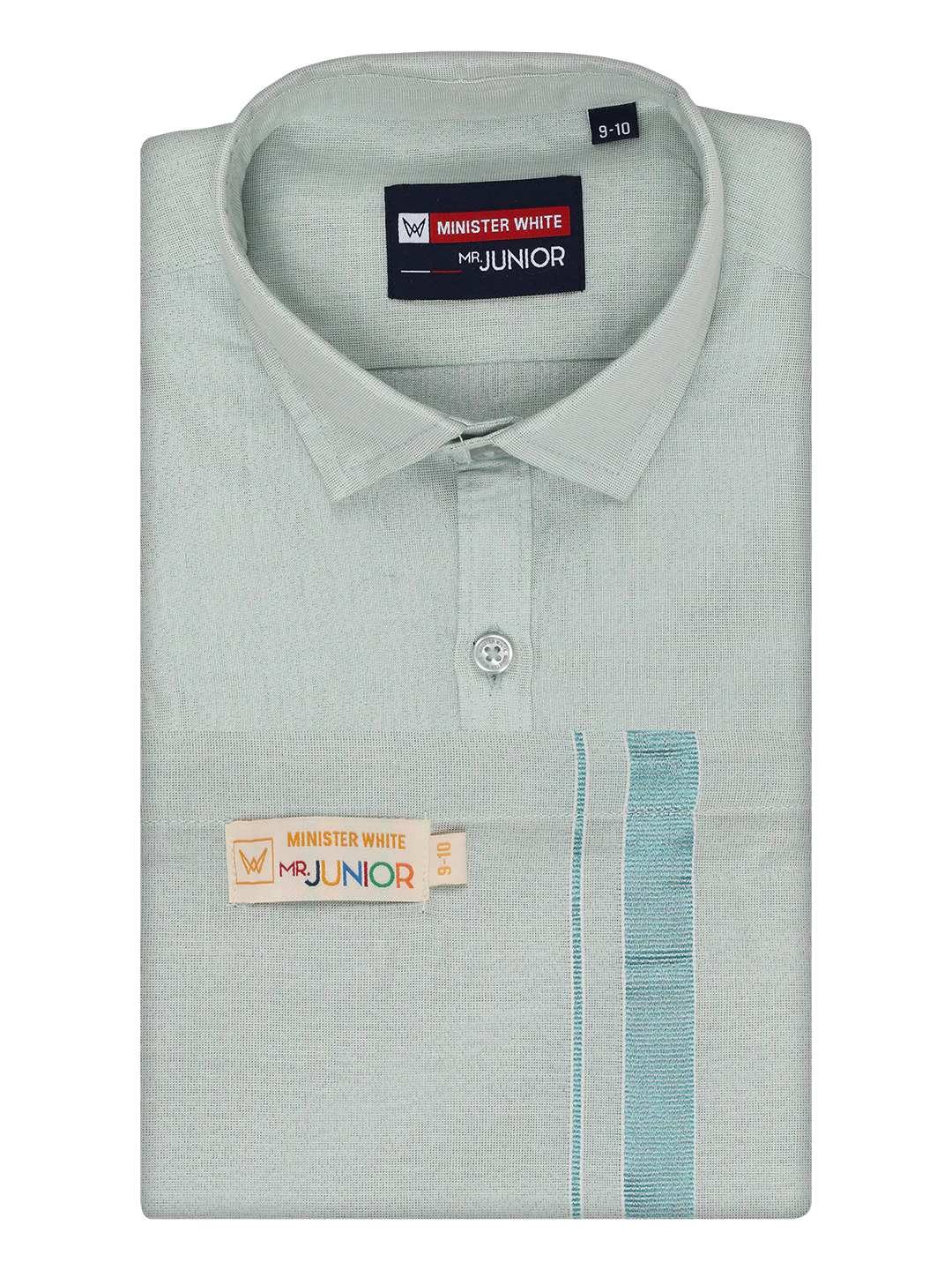 Boys Tissue Mint Blue Colour Shirt with Dhoti Combo Ambitious Boy - Image 4