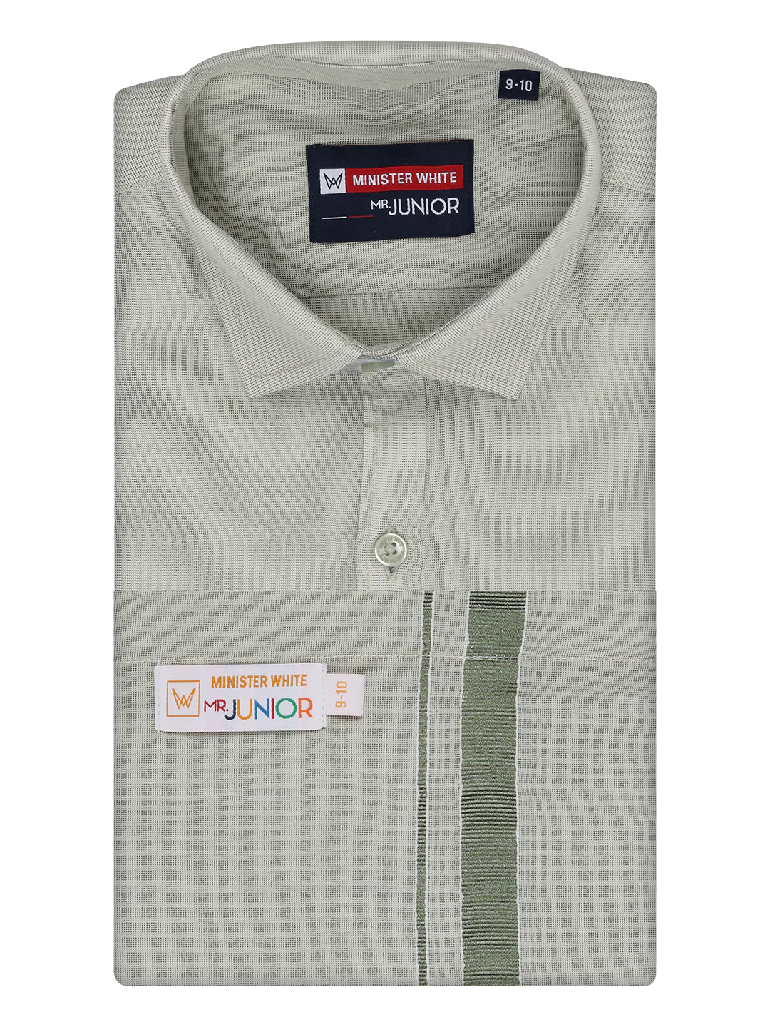 Boys Tissue Olive Green Colour Shirt with Dhoti Combo Ambitious Boy - Image 5