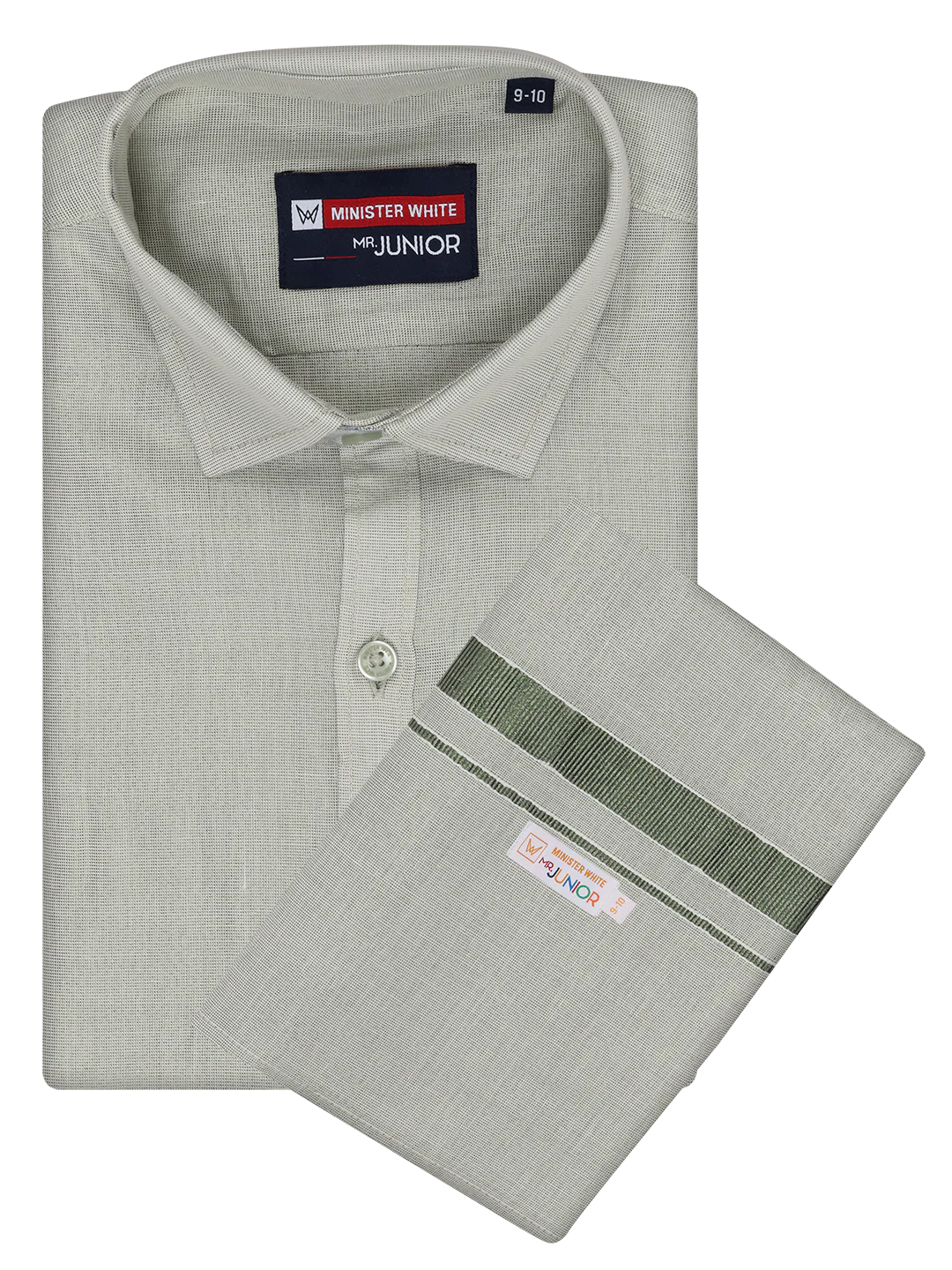 Boys Tissue Olive Green Colour Shirt with Dhoti Combo Ambitious Boy - Image 8