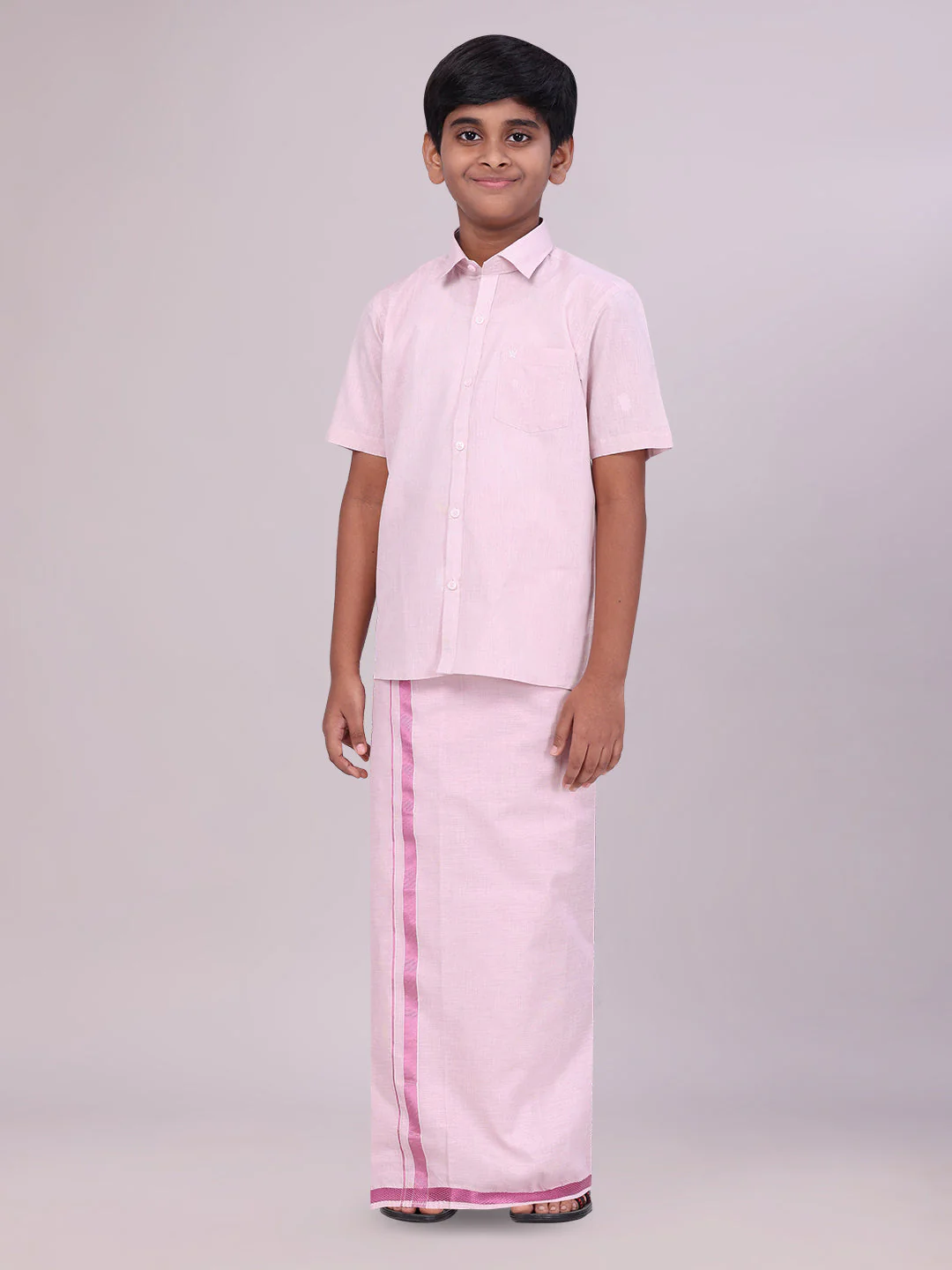 Boys Tissue Rose Colour Shirt with Dhoti Combo Ambitious Boy