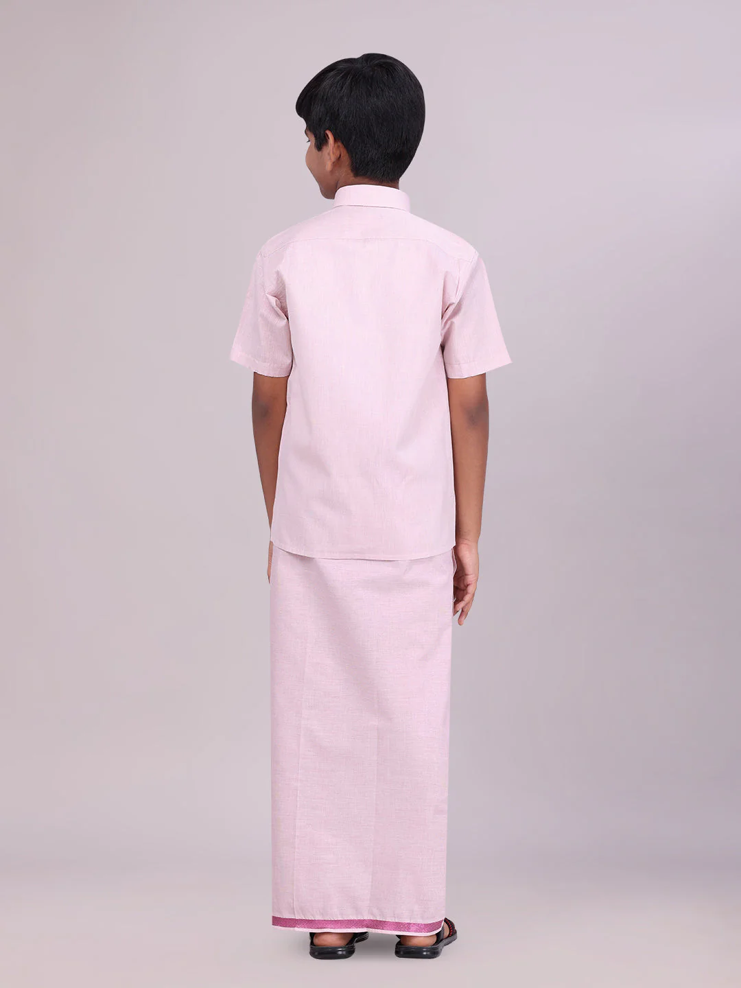 Boys Tissue Rose Colour Shirt with Dhoti Combo Ambitious Boy - Image 3