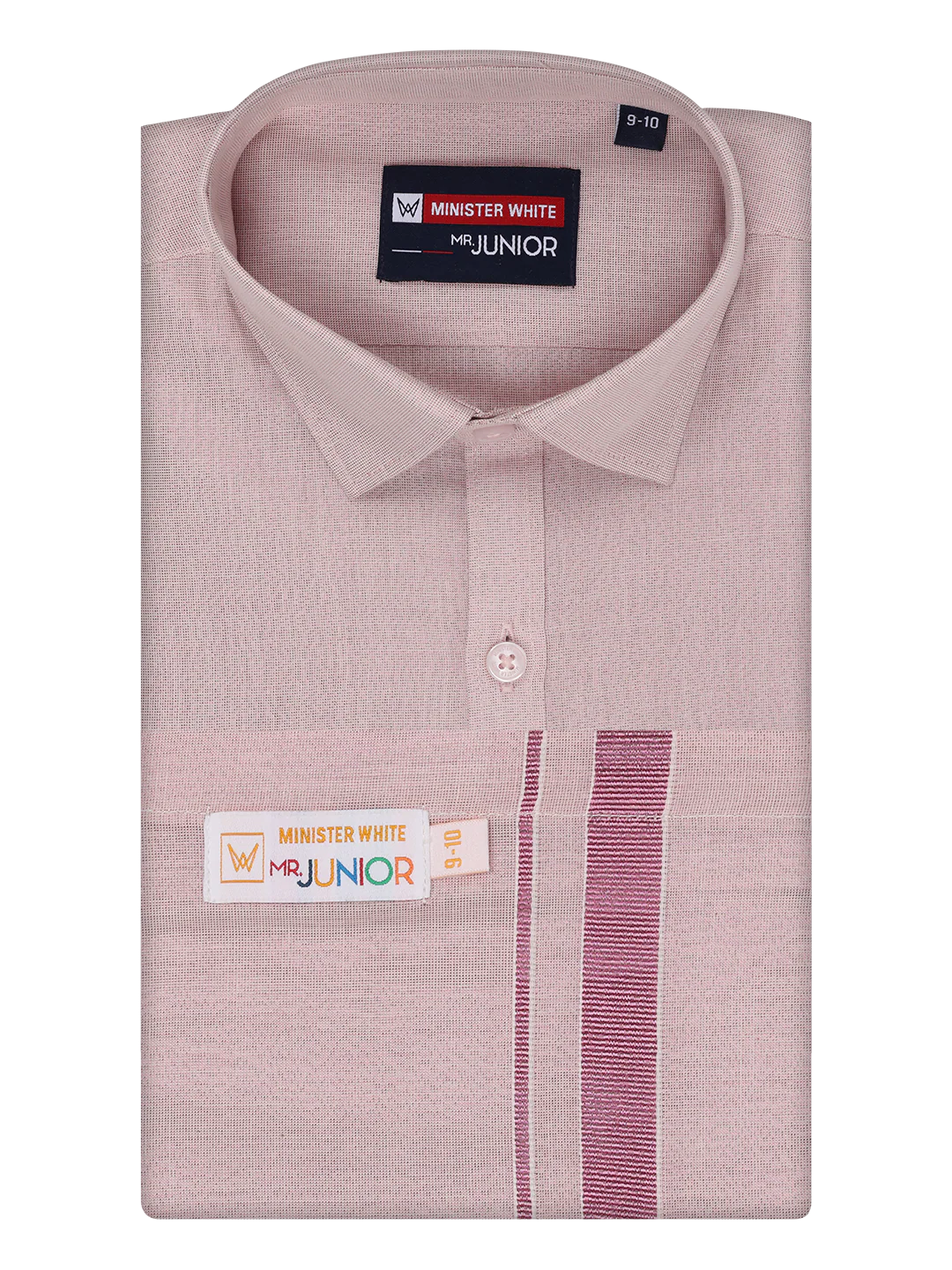 Boys Tissue Rose Colour Shirt with Dhoti Combo Ambitious Boy - Image 4
