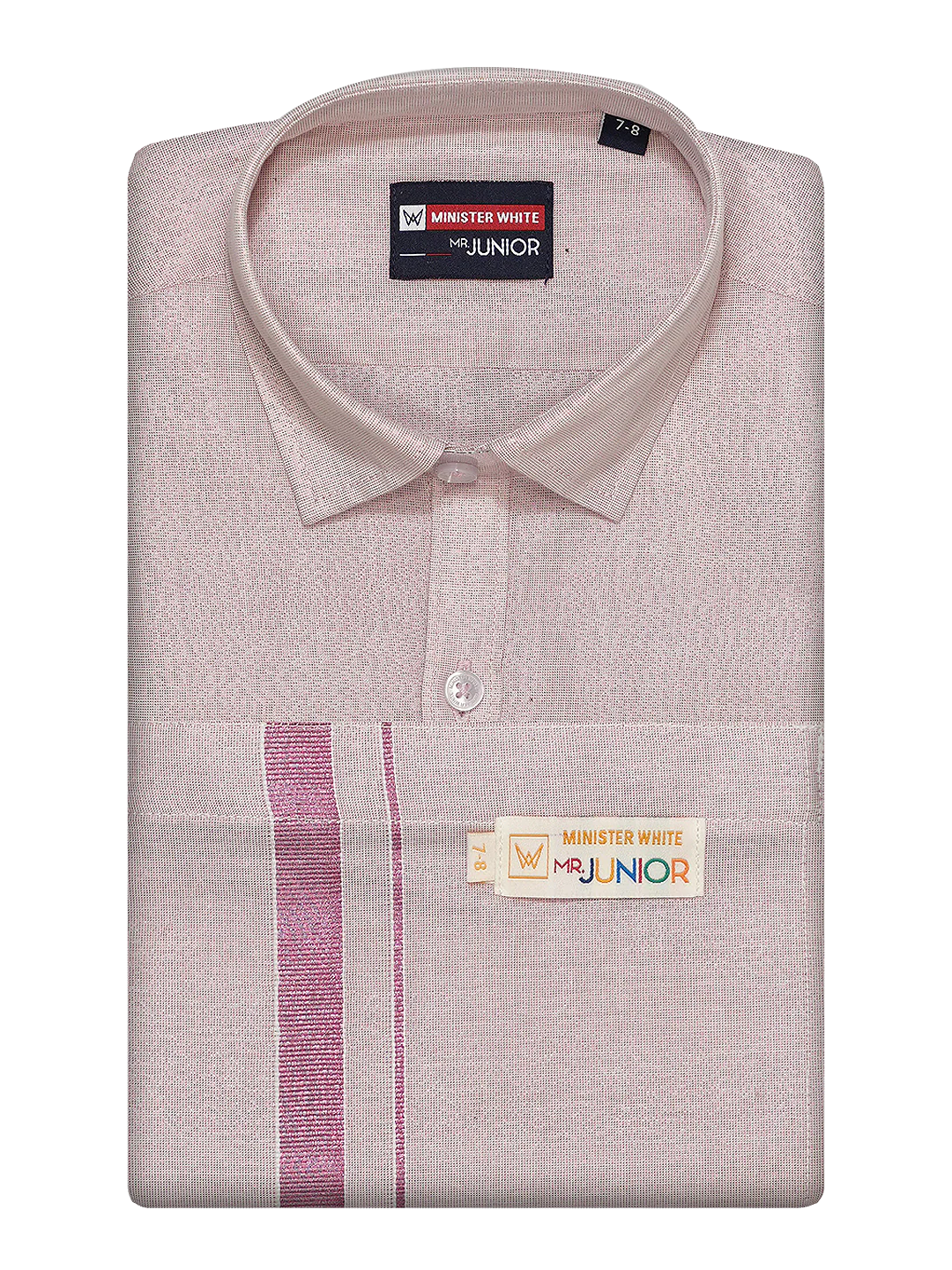 Boys Tissue Rose Colour Shirt with Dhoti Combo Ambitious Boy - Image 5