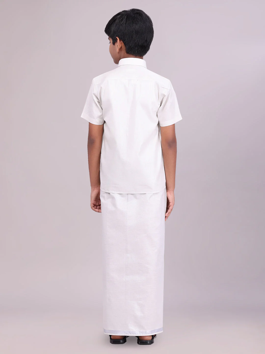 Boys Tissue Silver Colour Shirt with Dhoti Combo Ambitious Boy - Image 3