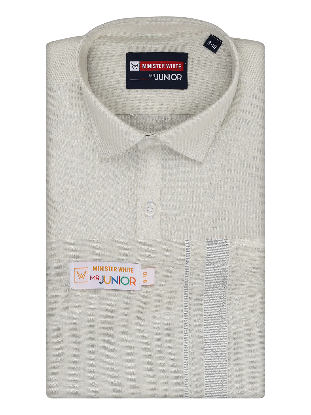 Boys Tissue Silver Colour Shirt with Dhoti Combo Ambitious Boy - Image 4