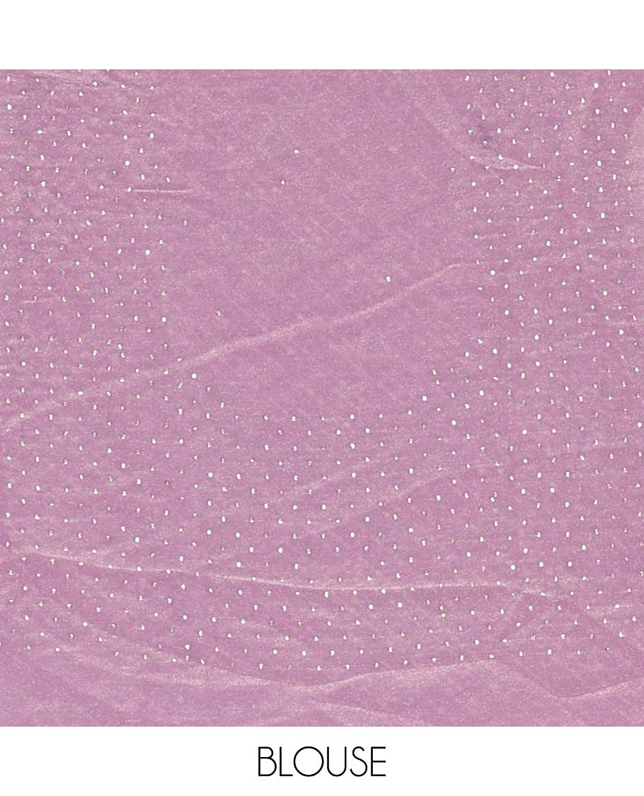 Lavender diagonal striped foli printed shimmer chiffon saree, scallop jarkan stone work border, self-pallu, and plain blouse - Image 3