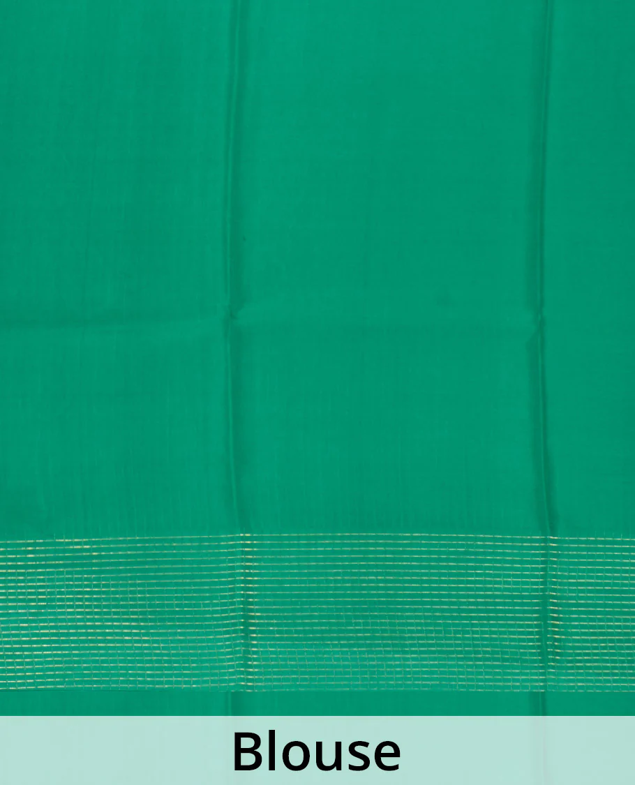 Lavender zari design Mysore silk saree, contrast zari border, and pallu of diagonal stripes woven in zari - Image 5
