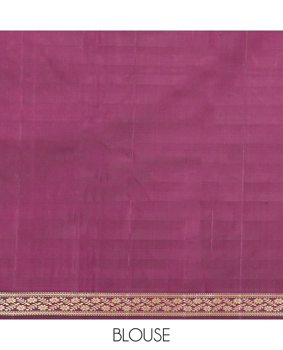 Maroon chakram buttas Kanchipuram silk saree, self-border of muthu, banaras, and floral designs, and jaal pallu - Image 6