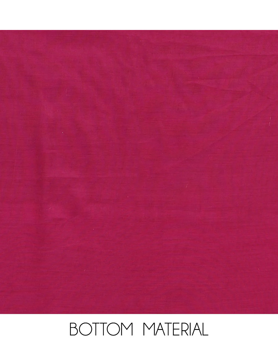 Maroon material chudidar set, zari design top, plain bottom and floral zari buttas dupatta - Image 3