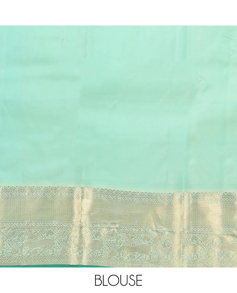 Maroon zari buttas Vasundhara silk saree, contrast border of yaali designs, and pallu of diagonal stripes - Image 6