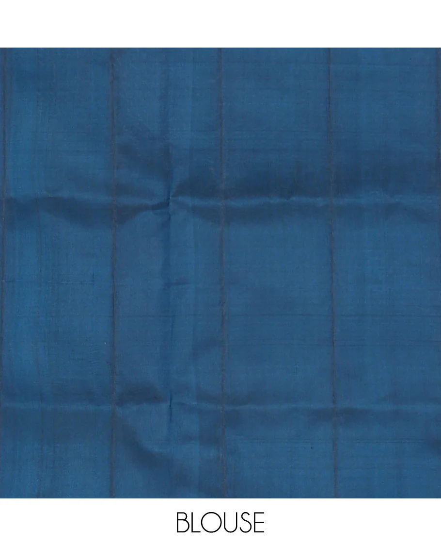 Pink zari buttas Mayuri soft silk saree, contrast temple zari border & seppu rekku pallu - Image 6