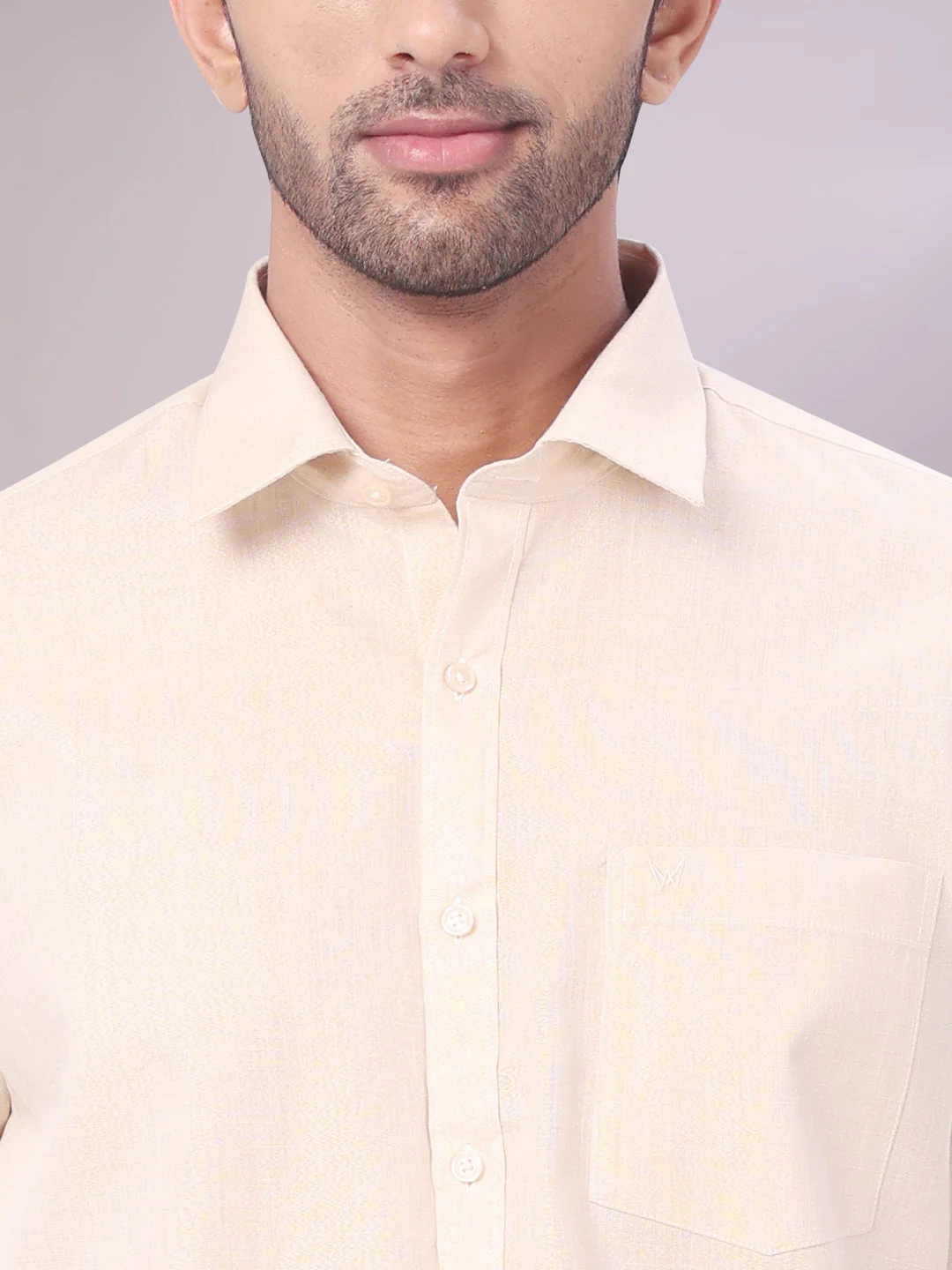Mens Tissue Gold Colour Dhoti Shirt Wedding Combo Maverick - Image 5