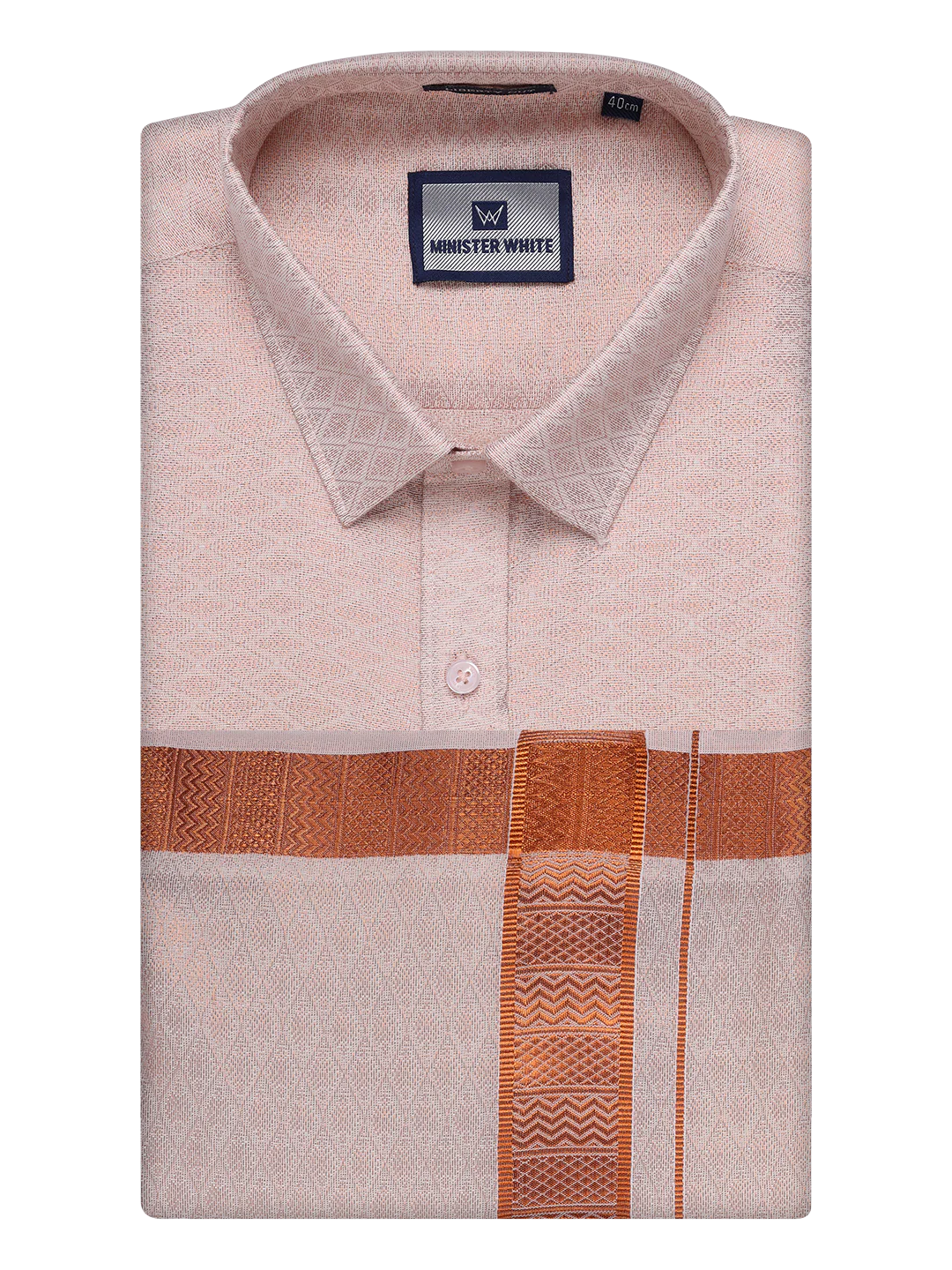 Men's Copper Tissue Jacquard Shirt with Matching Dhoti Combo Zeus - Image 7