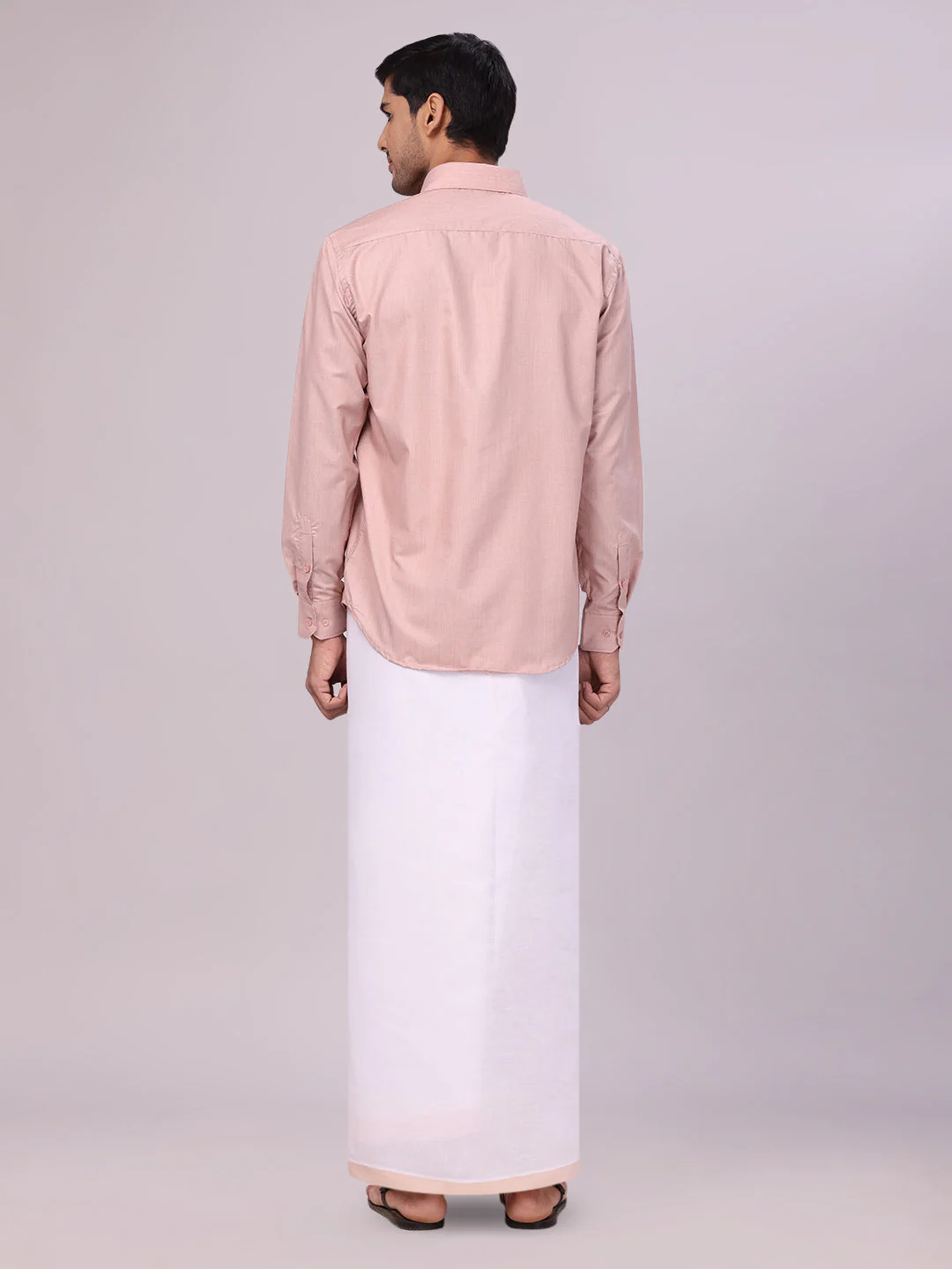 Men's Cotton Beige Matching Shirt and Dhoti Combo Luster - Image 4