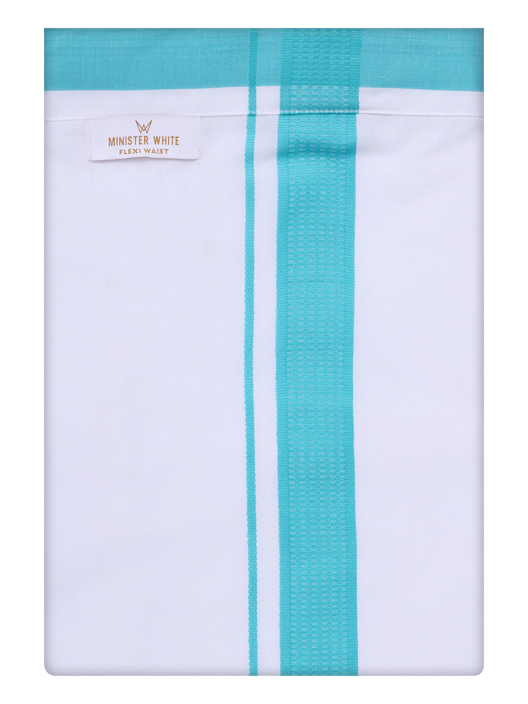 Men's Light Blue Shirt with Matching Border Flexi Dhoti Combo Casper Flexi - Image 9