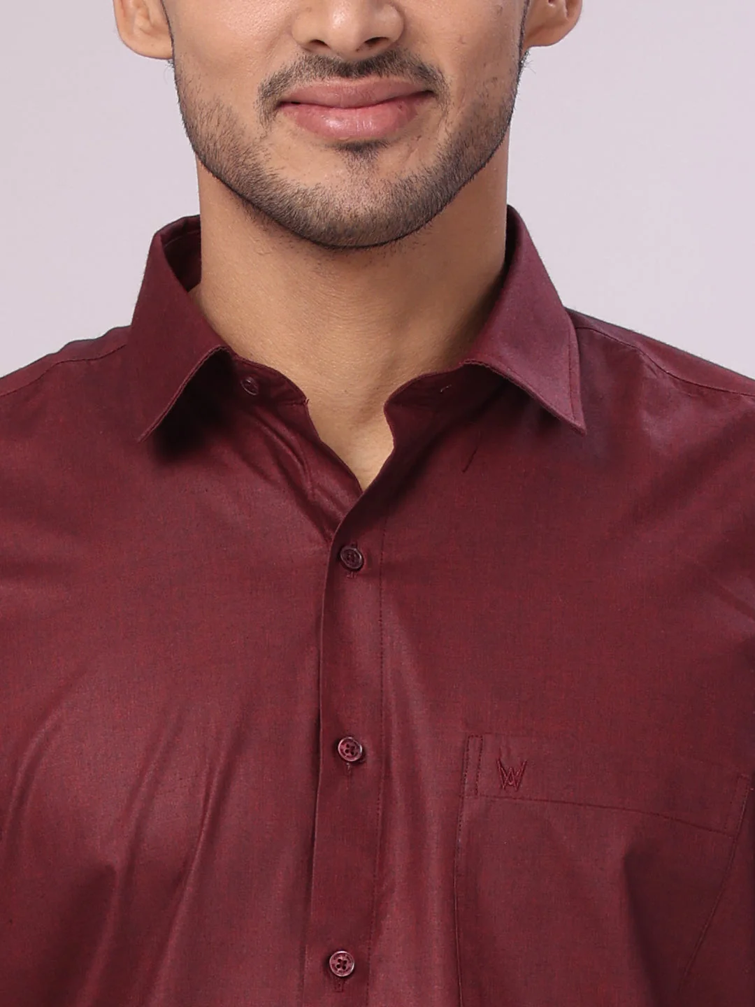Men's Maroon Shirt with Matching Border Flexi Dhoti Combo Casper Flexi - Image 6