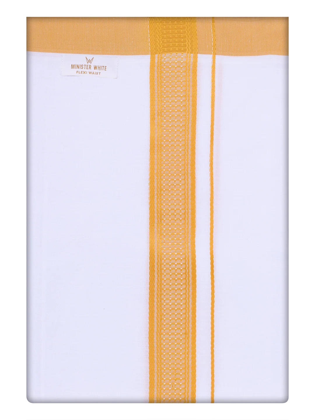Men's Yellow Dupion Satin Color Shirt with Matching Border Flexi Dhoti Combo Gora Flexi - Image 9