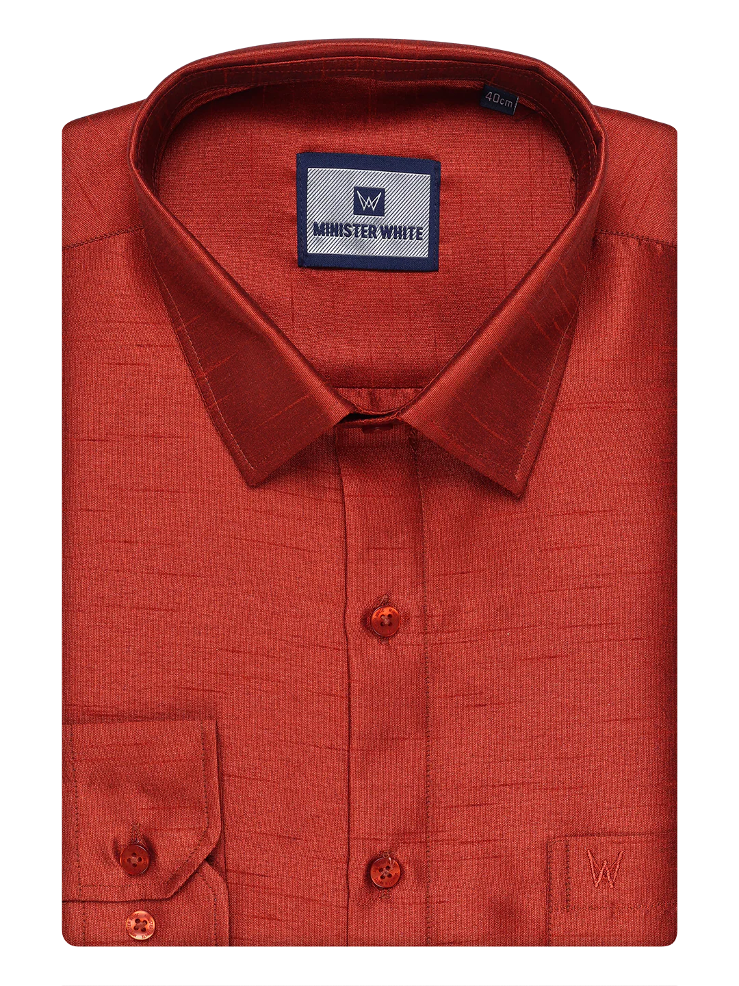 Mens Brick Red Dupion Satin Color Shirt with Matching Border Flexi Dhoti Combo Gora Flexi - Image 8