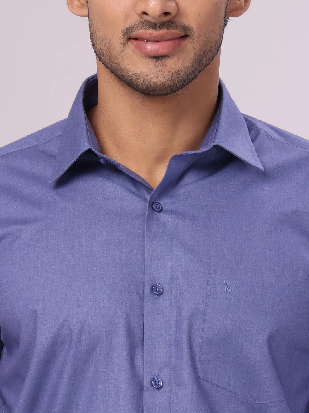 Mens Cotton Blue Color Shirt with Matching Border Flexi Dhoti Combo Casper Flexi - Image 6