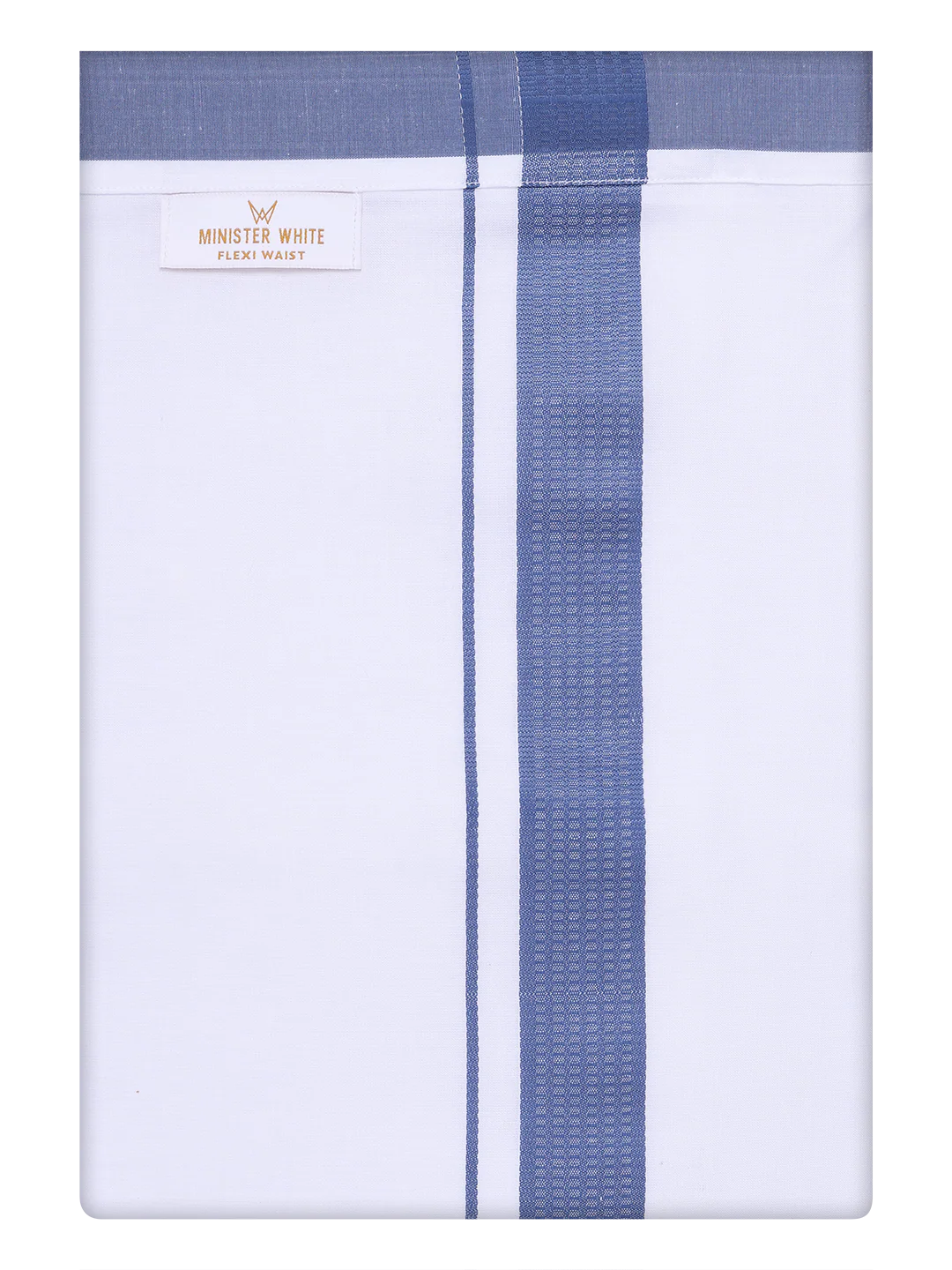 Mens Cotton Blue Color Shirt with Matching Border Flexi Dhoti Combo Casper Flexi - Image 9
