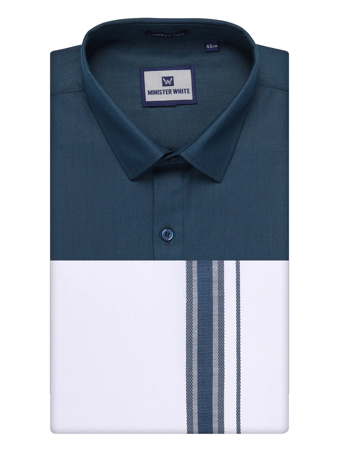Mens Cotton Dark Green Matching Shirt and Dhoti Combo Luster - Image 5