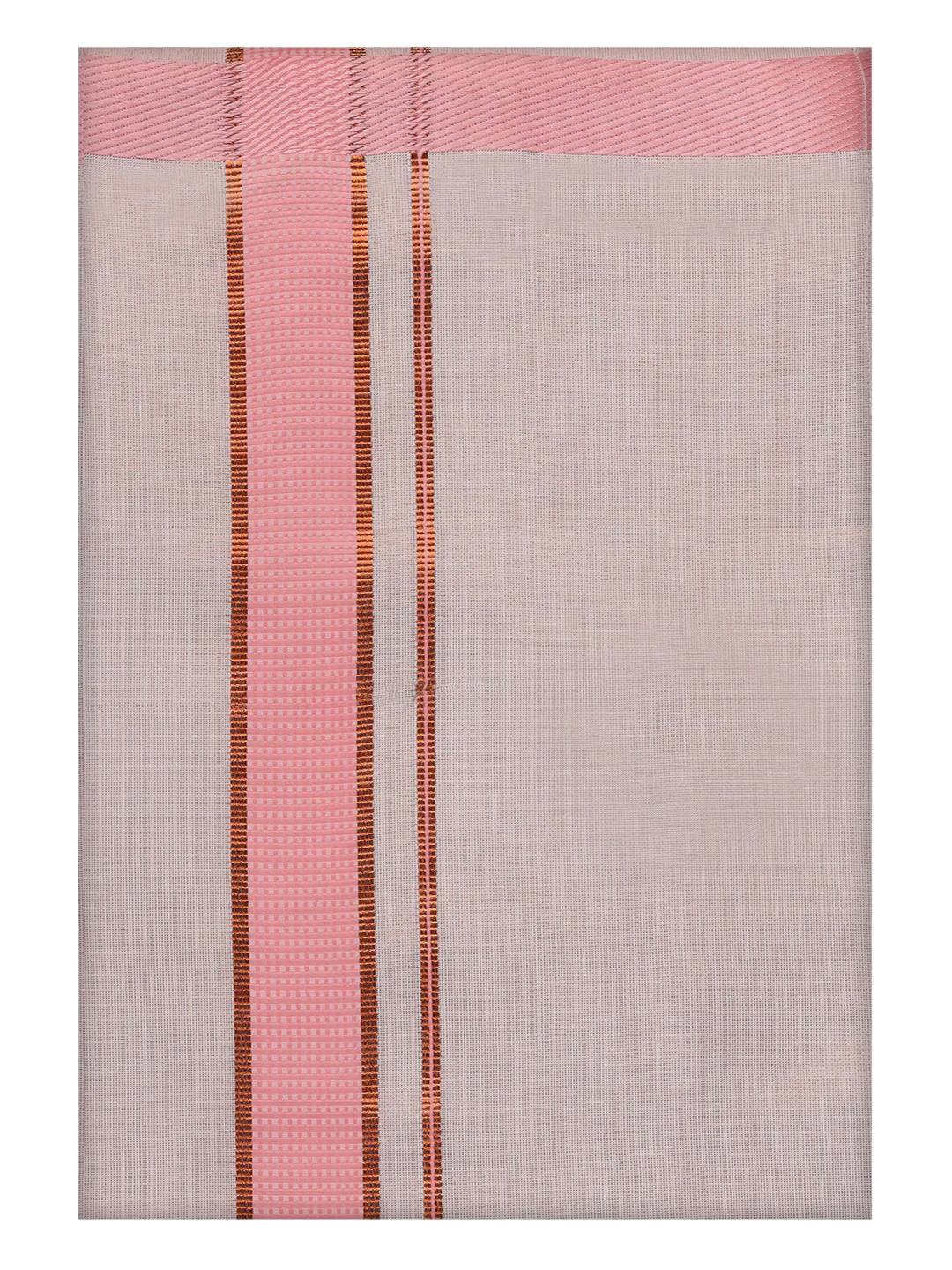 Mens Cotton Pink Shirt with Tissue Matching Border Dhoti Wedding Combo Kandala - Image 8