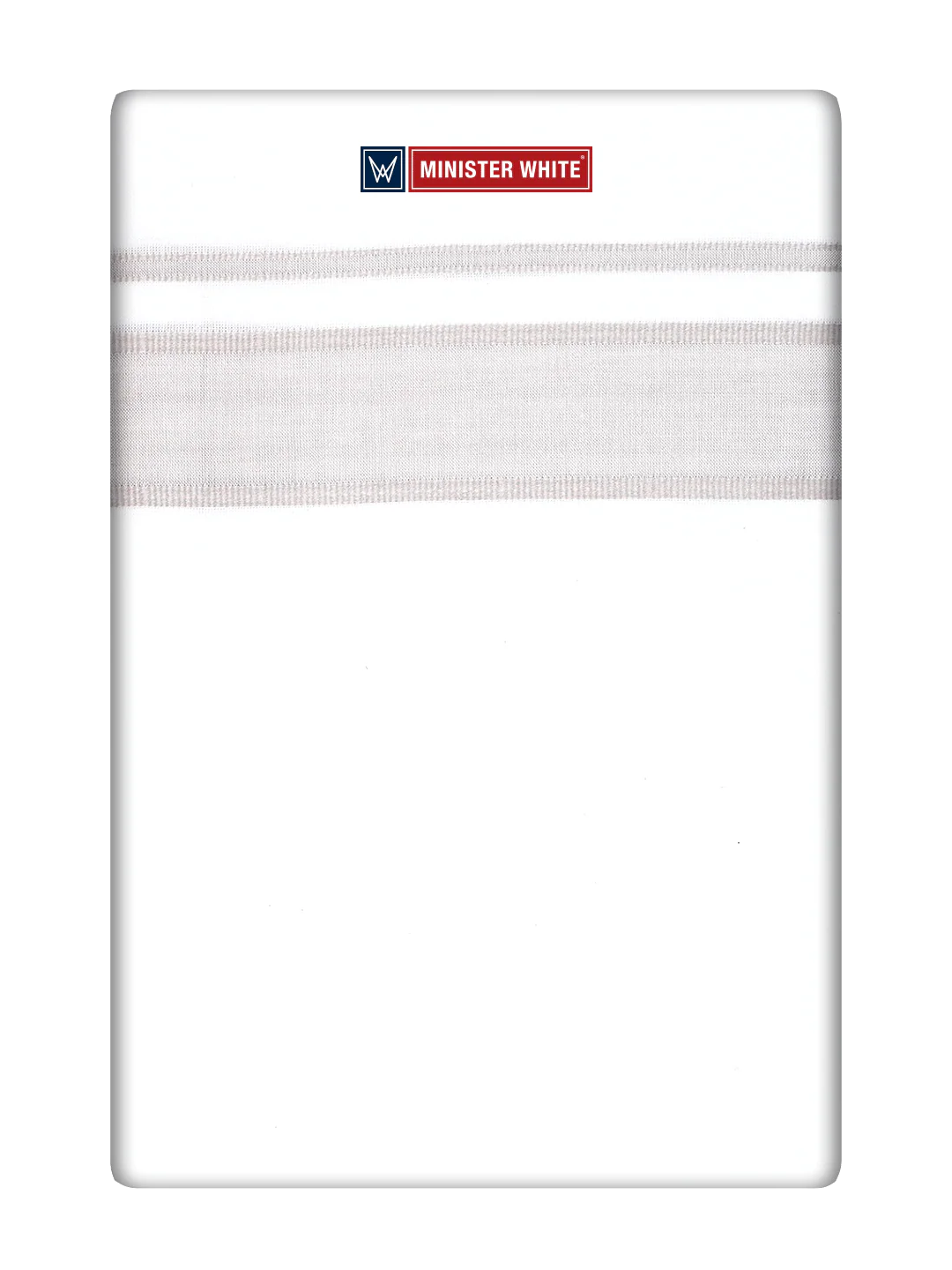 Men's Cotton White Double Layered Dhoti with Light Brown Fancy Kara - Empuran