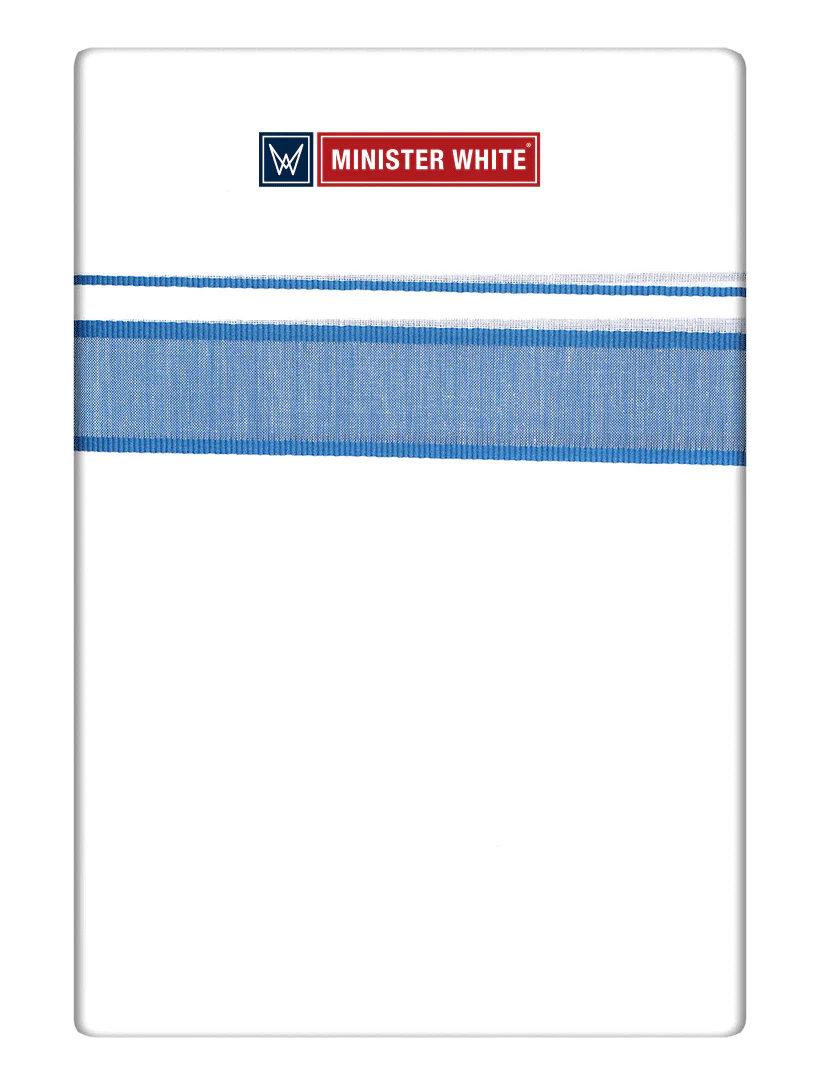Mens Cotton White Double Layered Dhoti with Teal Fancy Kara - Malabar Star