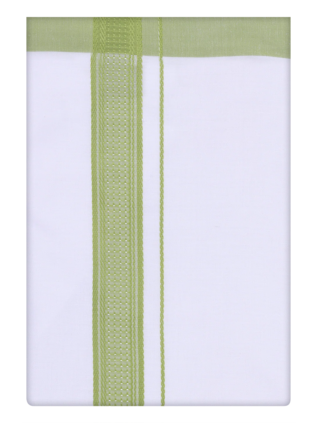 Mens Green Dupion Satin Shirt with Matching Border Dhoti Combo Gora - Image 7