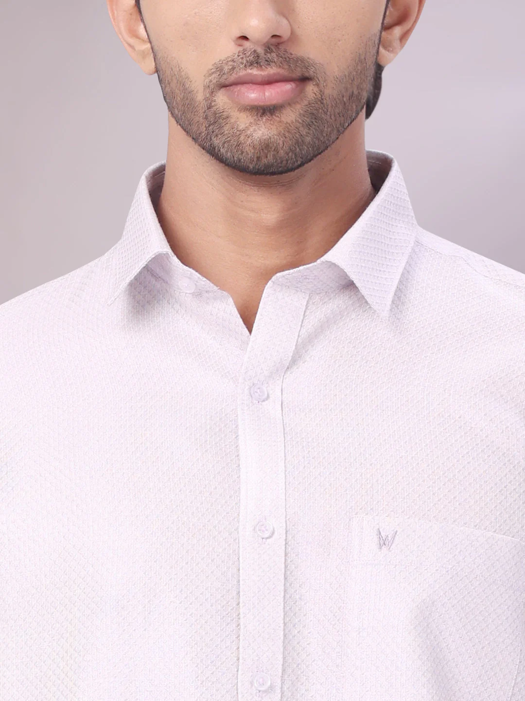 Mens Lavender Tissue Jacquard Shirt with Matching Dhoti Combo Zeus - Image 5
