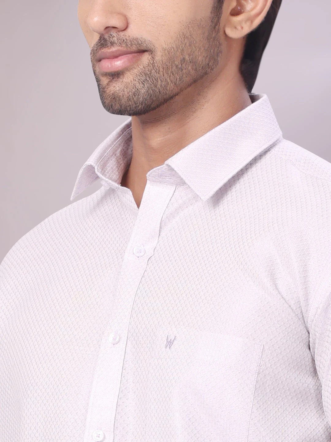 Mens Lavender Tissue Jacquard Shirt with Matching Dhoti Combo Zeus - Image 6