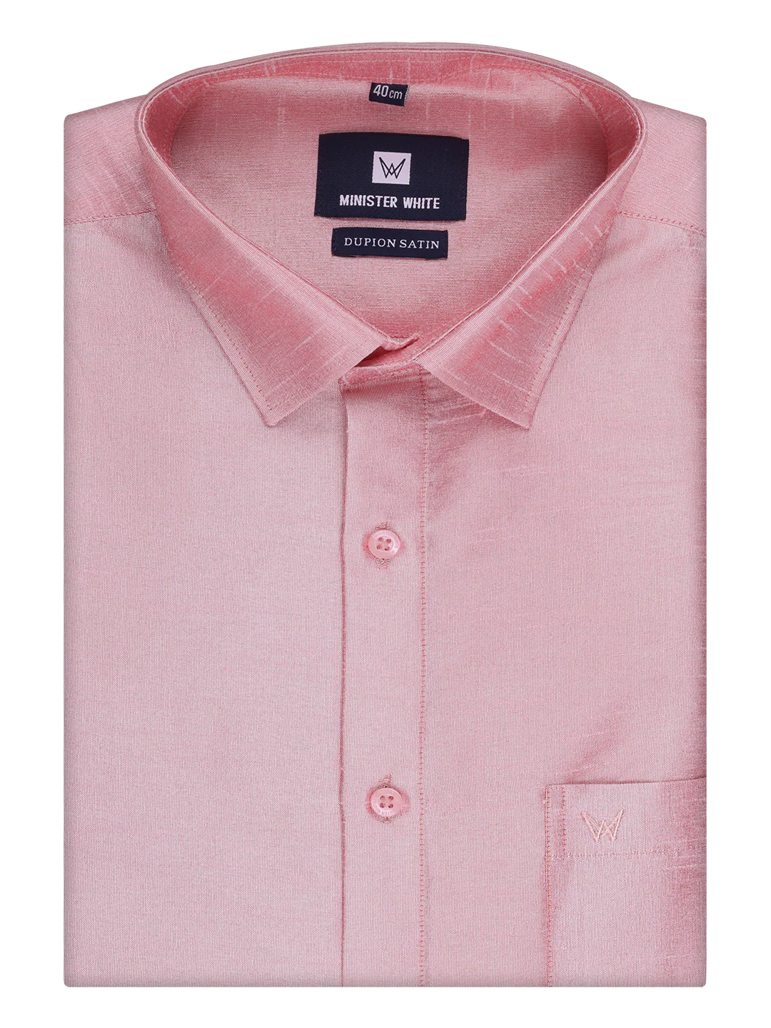 Mens Light Pink Dupion Satin Shirt with Matching Border Flexi Dhoti Combo Gora Flexi - Image 8