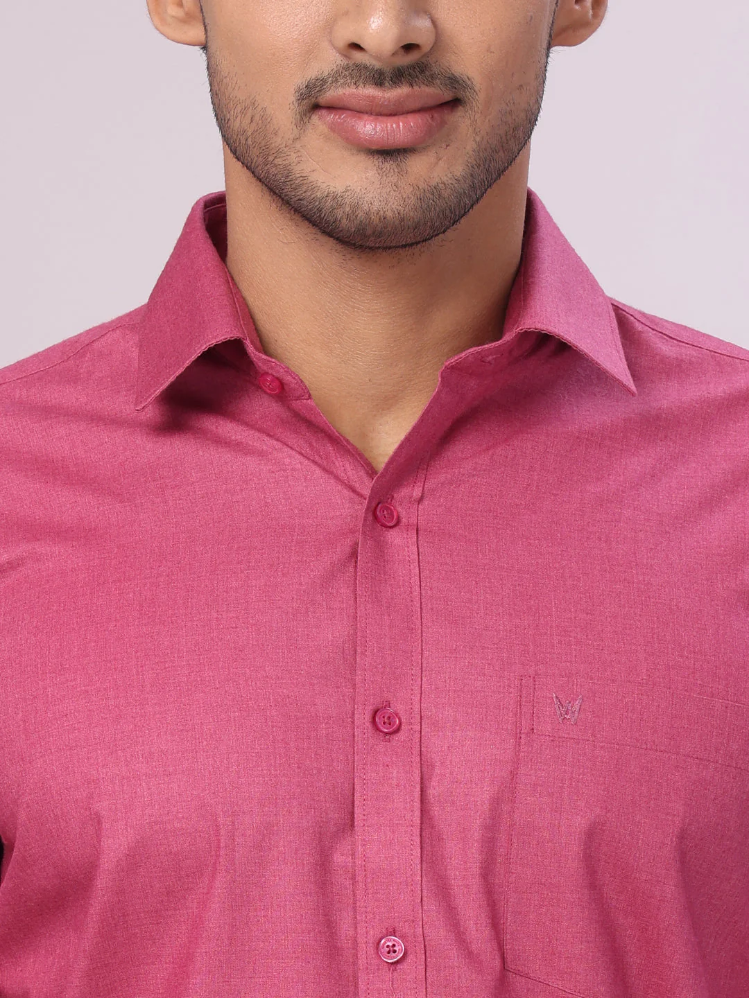 Mens Pink Shirt with Matching Border Flexi Dhoti Combo Casper Flexi - Image 6