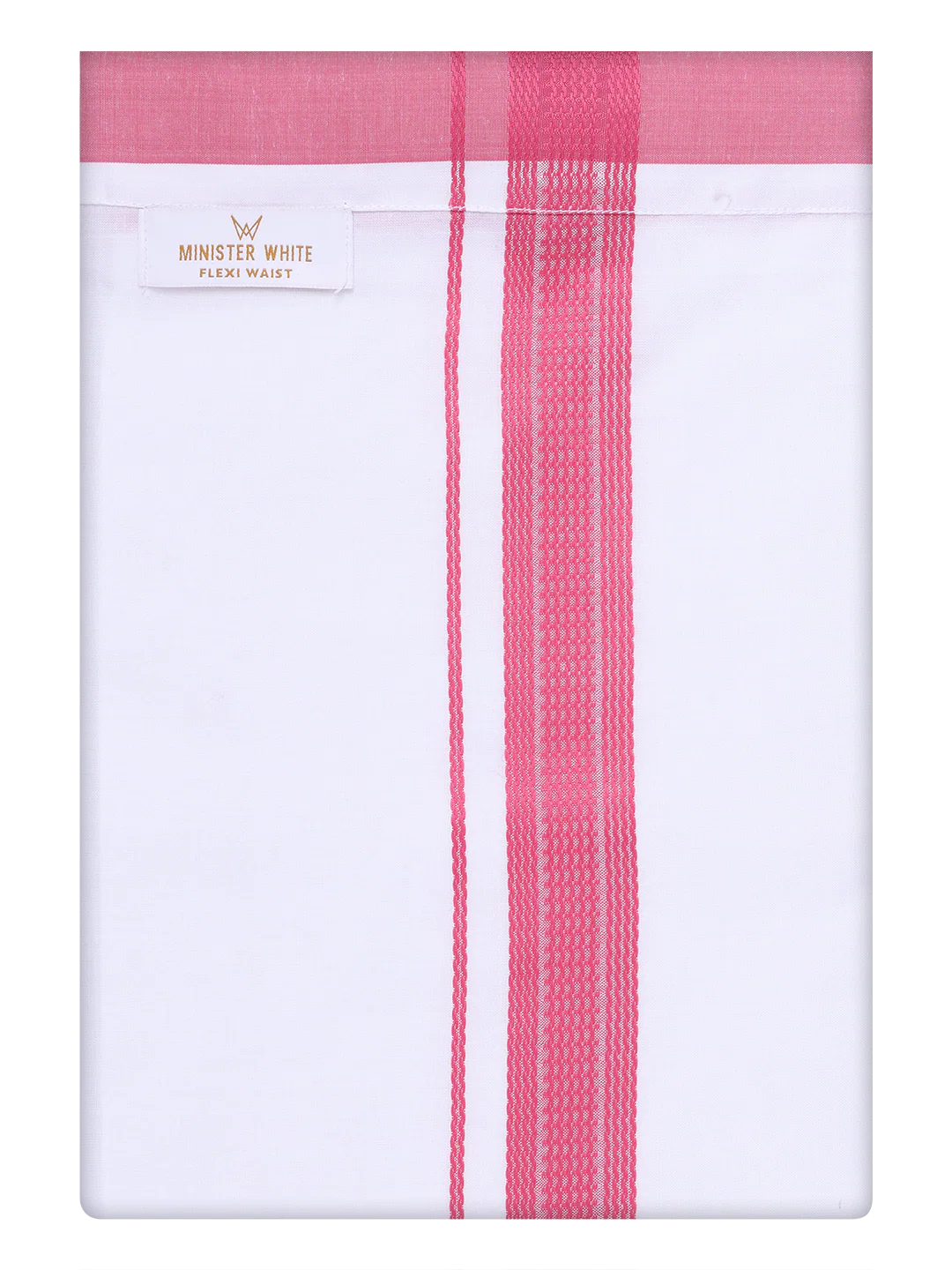 Mens Pink Shirt with Matching Border Flexi Dhoti Combo Casper Flexi - Image 9