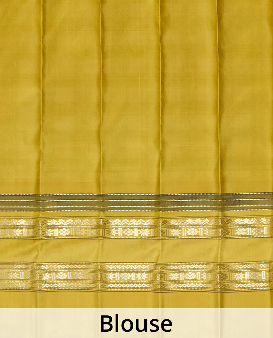 Multi-color checked gadwal silk saree, contrast rettai pettu traditional zari design border & pallu of traditional designs - Image 5
