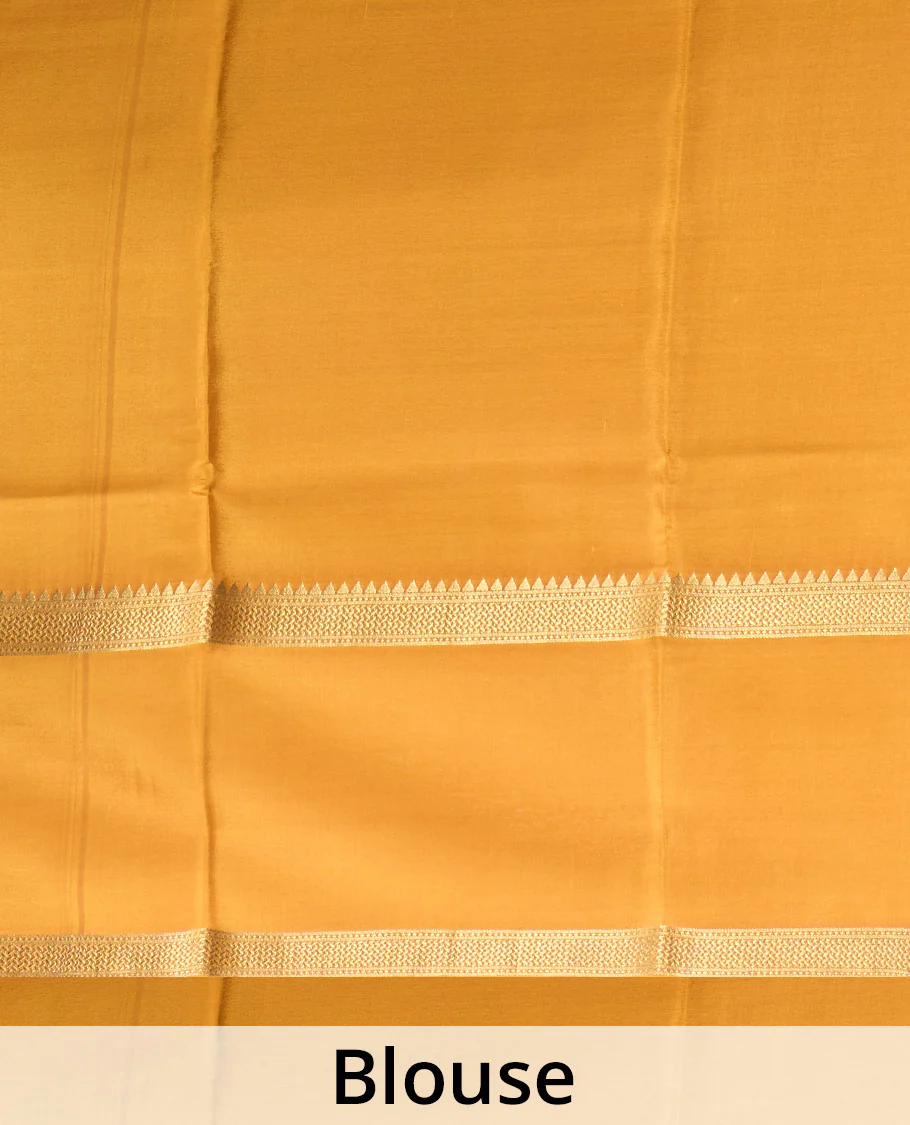 Multi-color striped Mysore silk saree with zari stripes, contrast traditional zari rettai pettu border, and intricate pallu - Image 5