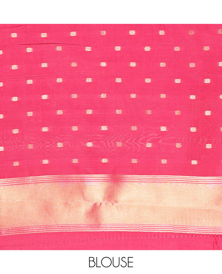 Navy blue copper zari buttas woven kanchi silk saree, contrast temple border of peacock and elephant motifs, zari-rich pallu, and a zari design blouse - Image 3