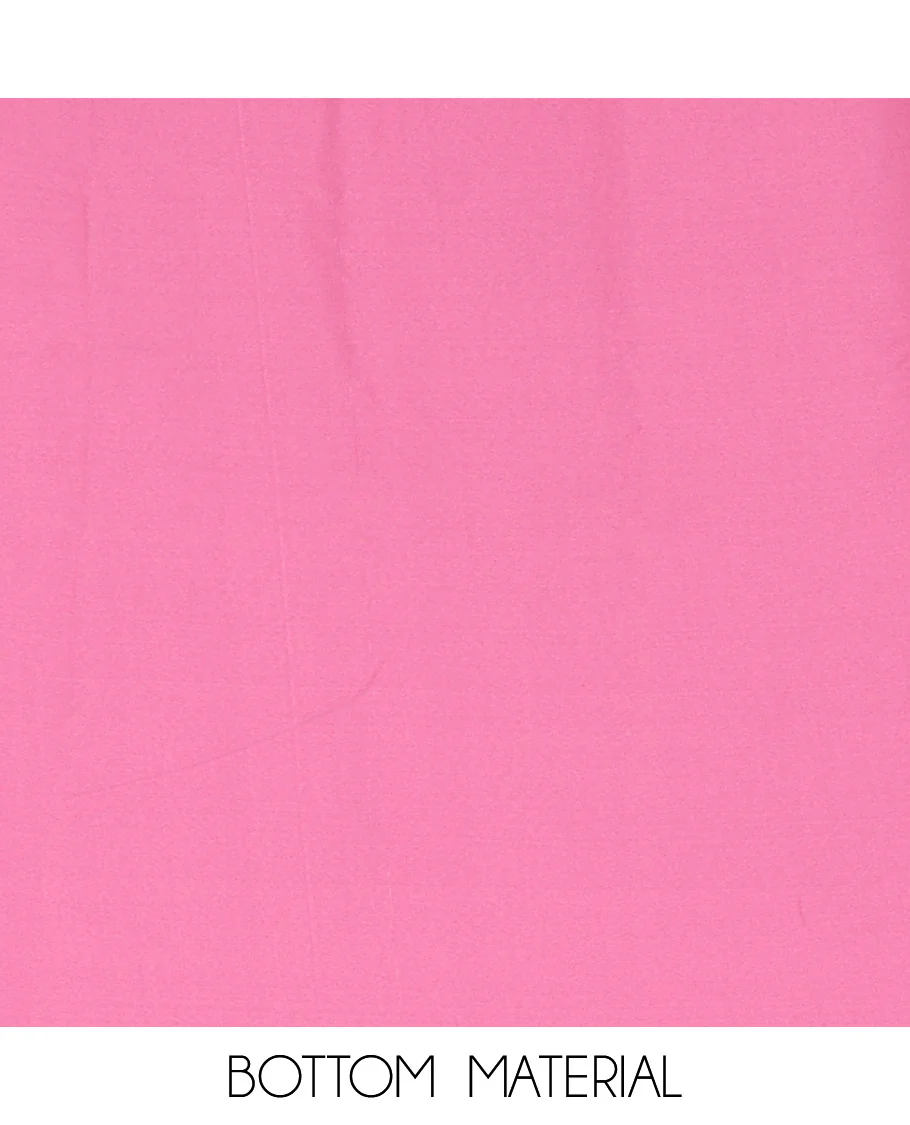 Onion Pink Material Chudidar Set Features Sequin Embroidered Georgette Top, a Plain American Crepe Bottom, and a Scallop Dupatta Embellished with Floral Vine Embroidery - Image 5