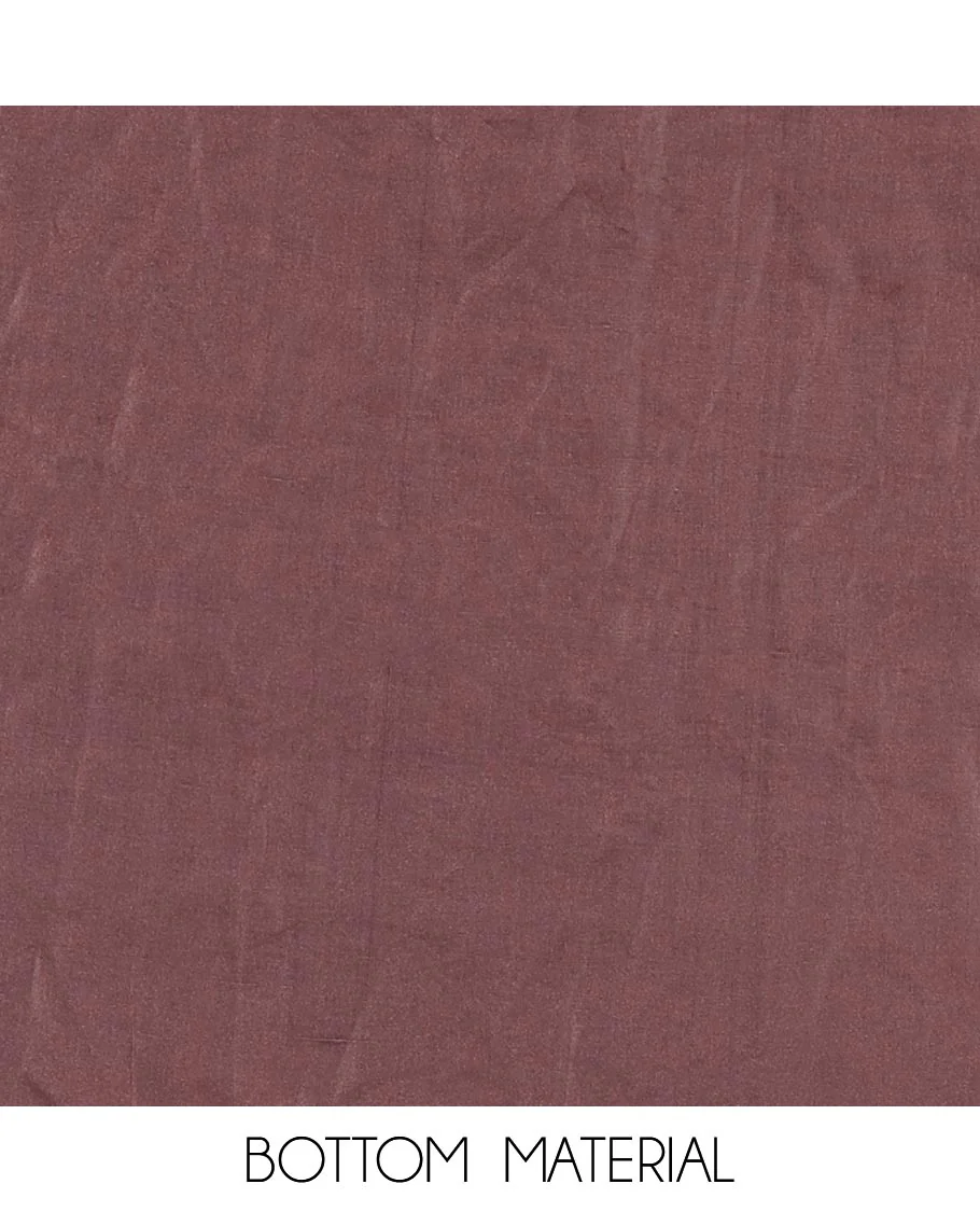 Onion pink material churidar set, warli tribe village theme print with mirror work semi-tussar top, plain bottom, and warli tribe village theme print semi-tussar dupatta - Image 5