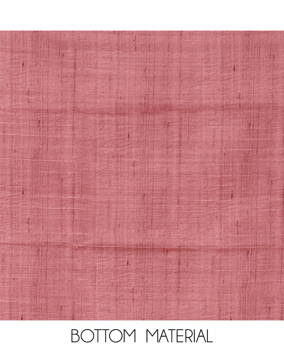 Onion pink semi-tussar material chudidar set, triangle printed top, heathered bottom & dupatta of triangle & four-petal floral print - Image 5