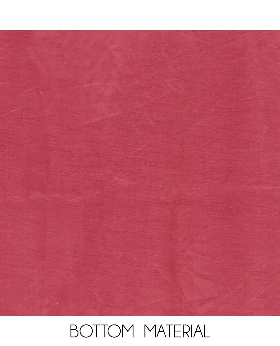 Onion pink Vichitra silk material chudidar set, brasso print & mirror embroidered neck work top, santoon bottom & four-petal floral motifs printed dupatta - Image 5