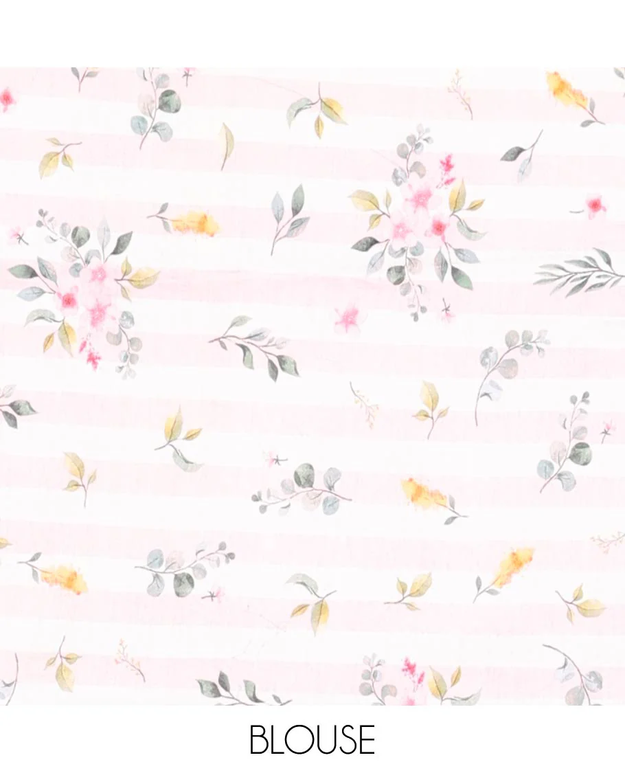Pastel pink printed Chanderi cotton saree features floral motifs all over its border & pallu, contrast plain border - Image 7