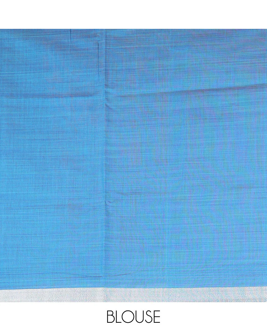 Peach kathakali buttas printed chirala cotton saree, bavanji border, and contrast musical motifs print pallu - Image 3
