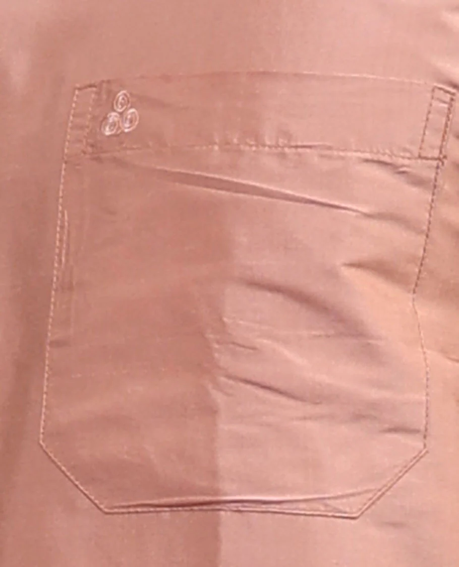Peach plain design full-sleeve pure-silk shirt - Image 5