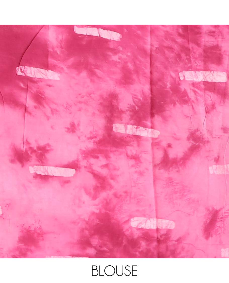 Pink batik style leaf creeper with self batik style border - Image 2