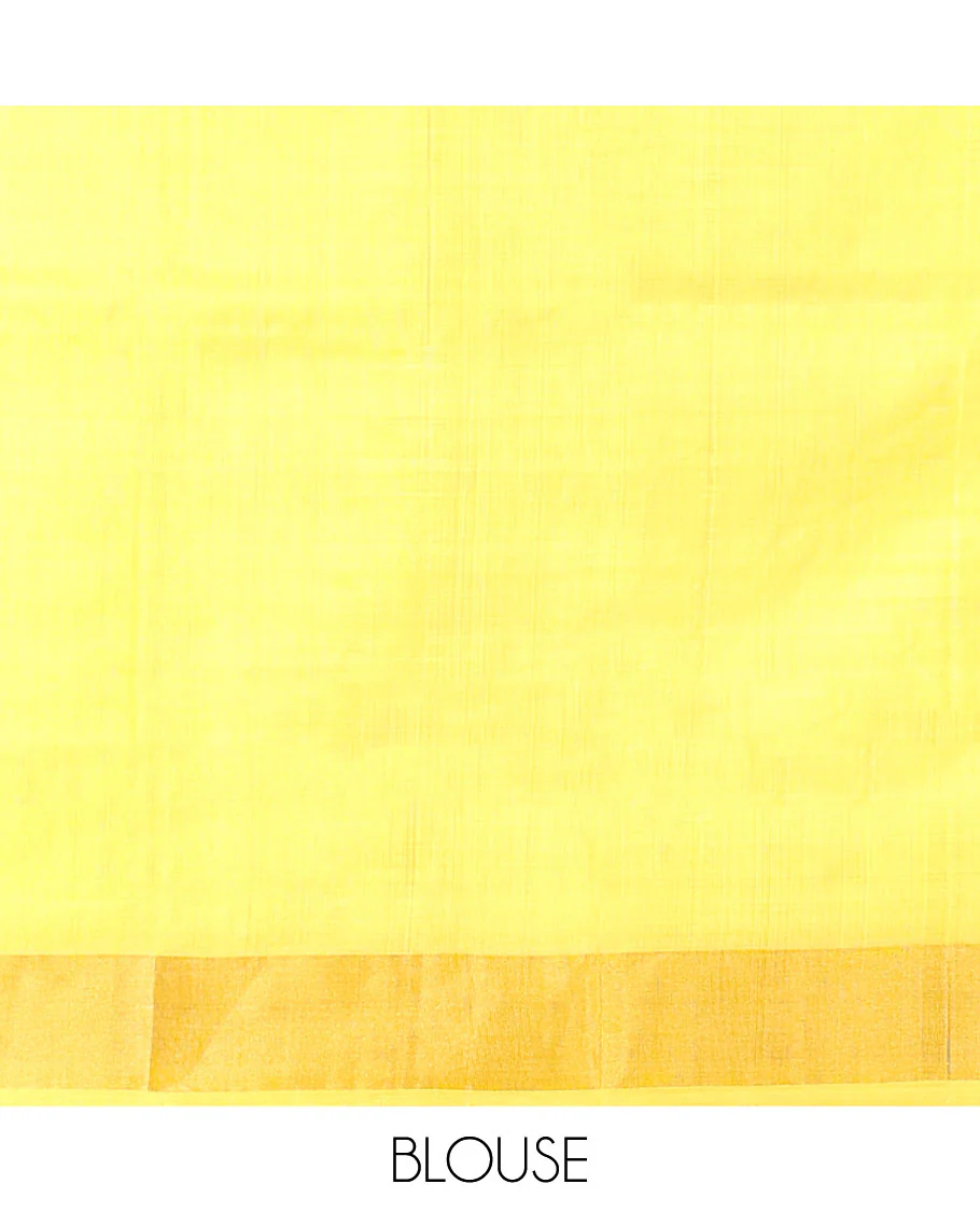 Pink checked uppada saree with contrast plain border & striped pallu - Image 6