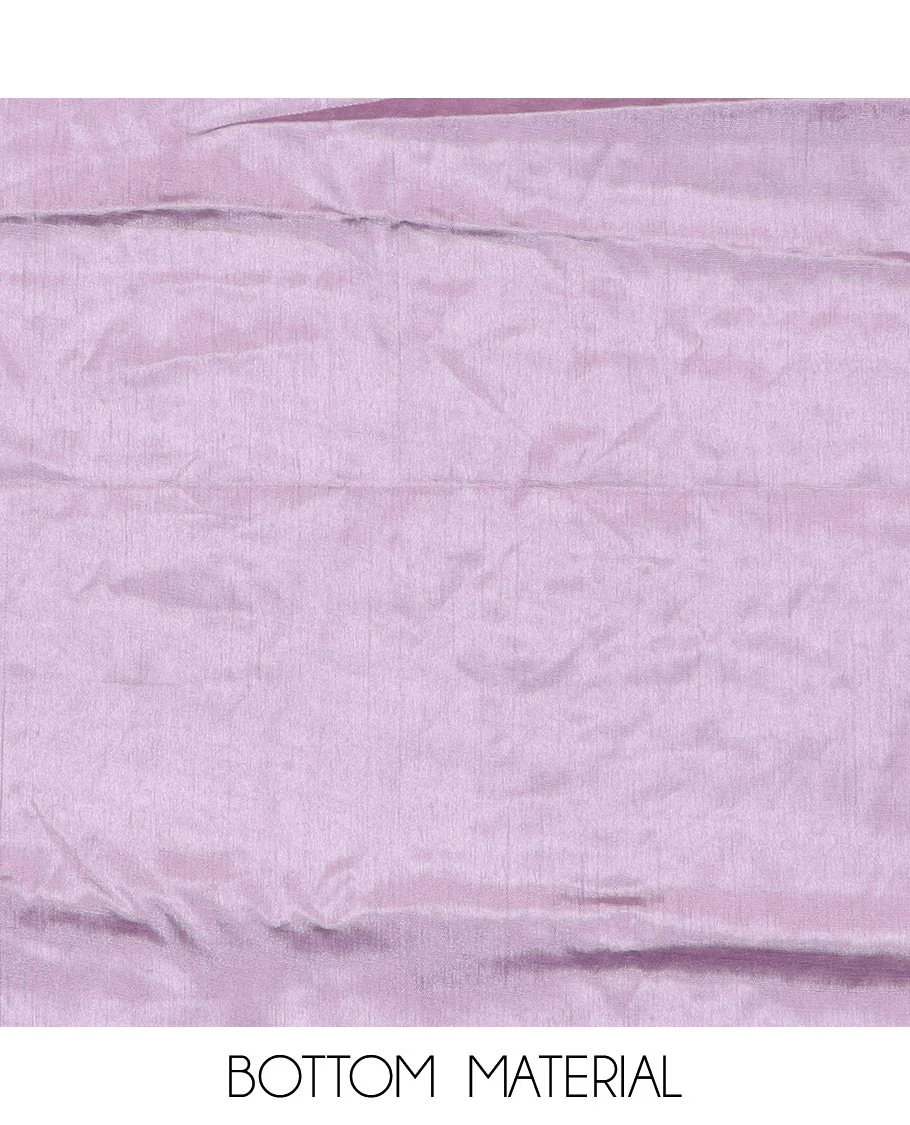 Pink material chudidar set, tropical printed with neck embroidered top, plain bottom, and thread embroidered dupatta - Image 3