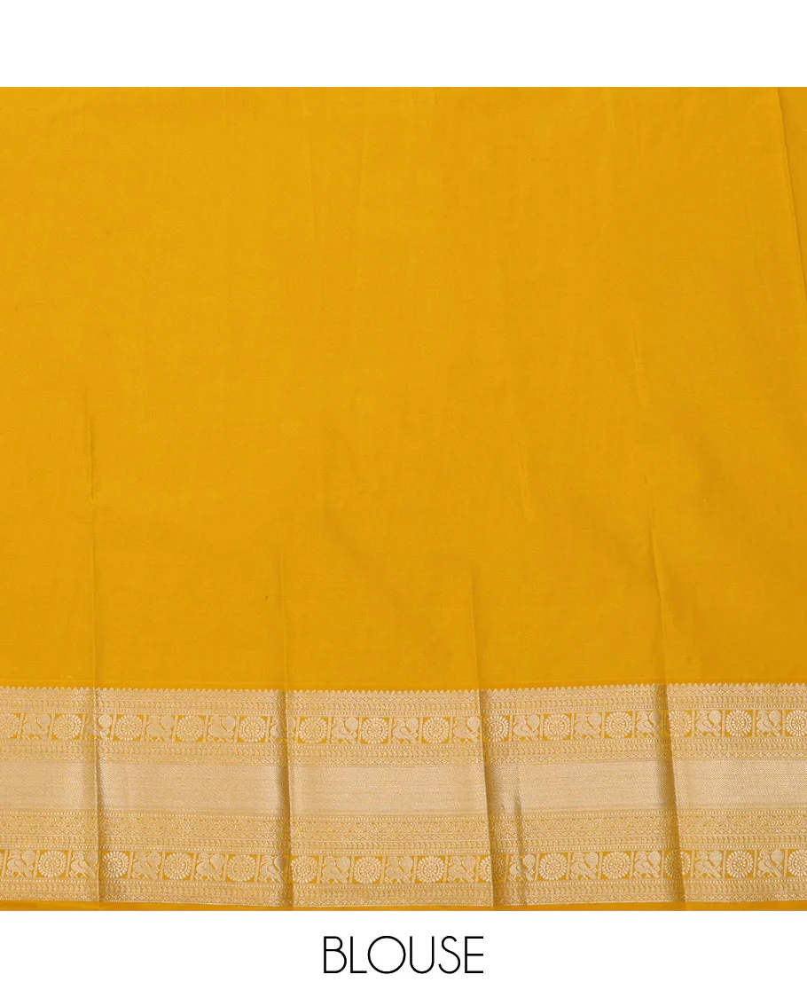 Pink striped and zari motifs budget silk saree, contrast traditional zari design border, and zari-rich jaal pallu - Image 4