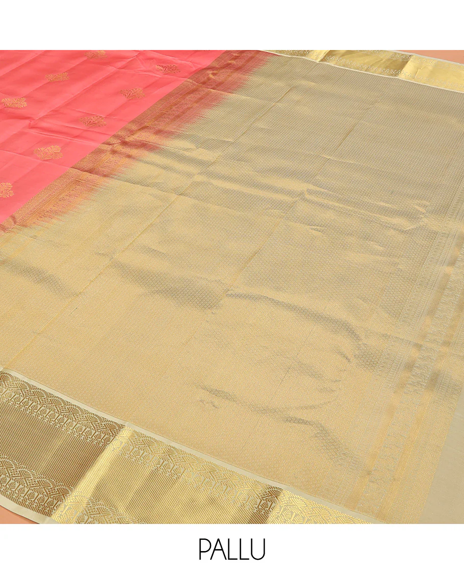 Pink Vasundhara Lite Silk Mix Saree Delicately Woven with Zari Buttas, Featuring a Contrast Border of Traditional Designs, Pallu Elevated with Jaal Design, and a Contrast Blouse - Image 5